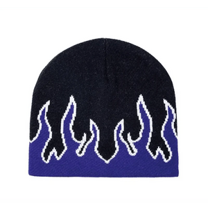 Unisex Modern Fire Design Soft Warm Beanies Comfortable Winter One Size Caps For Men And Women