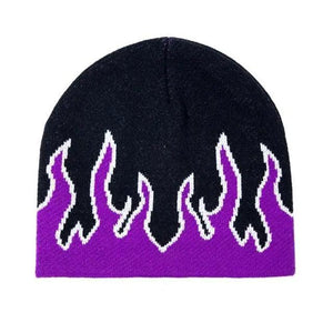 Unisex Modern Fire Design Soft Warm Beanies Comfortable Winter One Size Caps For Men And Women