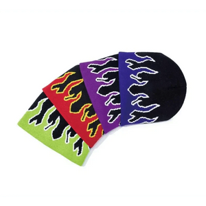 Unisex Modern Fire Design Soft Warm Beanies Comfortable Winter One Size Caps For Men And Women
