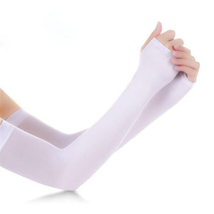 Unisex One Size Compression Cooling Sleeves UV Sun Protection Cooling Arm Sleeves With Thumb Hole Compression Sports Tattoo Cover Up Sleeve For Sports Long Arm Cover Anti-Slip Warmers Outdoor Sports Sunblock Cover