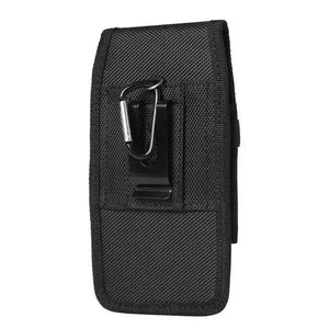 Unisex Simple Black Design Men Small Cell Phone Holster Storage Waist Fanny Pack Zipper Storage Credit Card Holder