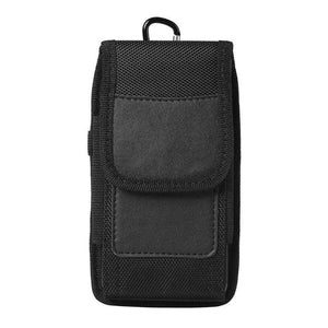 Unisex Simple Black Design Men Small Cell Phone Holster Storage Waist Fanny Pack Zipper Storage Credit Card Holder