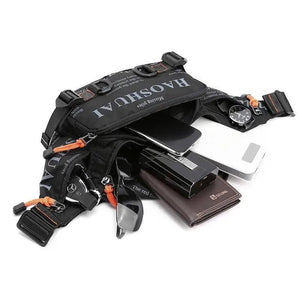 Unisex Stylish Multiple Pockets Fanny Pack Men Waist Packs Travel Adjustable Waist Band Outdoor Portable Modern Fanny Bag
