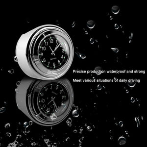 Universal 7/8" Waterproof Chrome Motorcycle Bike Handlebar Mount Quartz Clock Motorcycle Handlebar Clock, Motorcycle Modification Handlebar Mount Waterproof Quartz Clock Watch Accessories Watch Aluminum Luminous Clock Moto Black