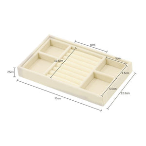 Upgrade Velvet Jewelry Storage Box Necklace Stackable Display Tray Bracelet Earring Organizers Handicrafts Drawer Box Grey Stackable Jewelry Inserts Compartments Velvet Display Storage Box for Necklace