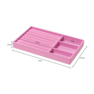 Upgrade Velvet Jewelry Storage Box Necklace Stackable Display Tray Bracelet Earring Organizers Handicrafts Drawer Box Grey Stackable Jewelry Inserts Compartments Velvet Display Storage Box for Necklace