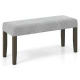 End of Bed Bench with Padded Seat and Solid Wood Legs-Gray