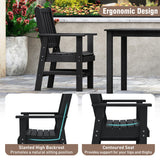7 Pieces Patio Dining Set Outdoor HDPE Weather Resistant Table and Chairs Set-Black