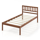 3-Piece Bedroom Bundle: Twin/Full/Queen Size Wood Bed Frame + Dining Bench 2/3 Person Entryway Shoe Bench + Rattan Nightstand End Table