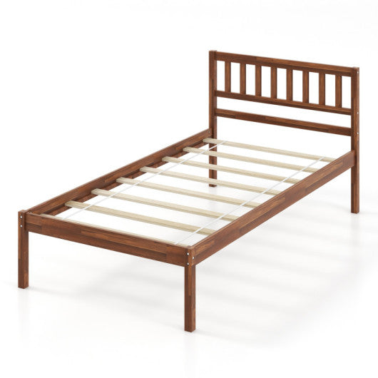 3-Piece Bedroom Bundle: Twin/Full/Queen Size Wood Bed Frame + Dining Bench 2/3 Person Entryway Shoe Bench + Rattan Nightstand End Table