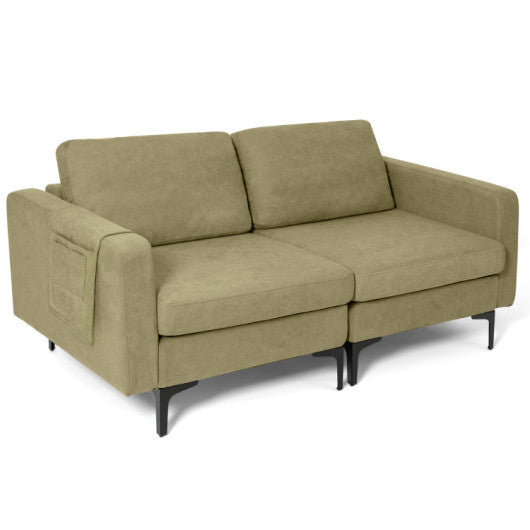 Modern Living Room Furniture Set: TV Stand + Sofa + Coffee Table + Side Table