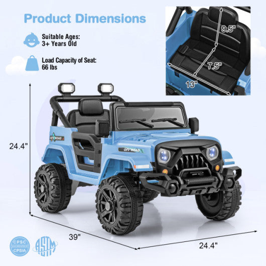 12V Kids Ride on Truck Car Powered Ride on Toy 3+ Years Old Kids Navy