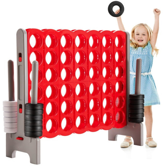 3.5 Feet Tall Jumbo 4 to Score Chess Game Set for kids and Adults Red