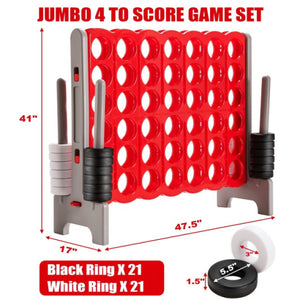 3.5 Feet Tall Jumbo 4 to Score Chess Game Set for kids and Adults Red