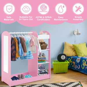 Kids Toddler Dress Up Storage with Mirror