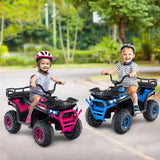 24V Kids Ride on Electric ATV Quad Car with Realistic Sounds and  LED Lights-Navy