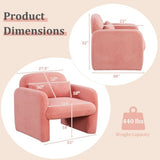 Living Room Deluxe Furniture Set-Accent Chair+Modular L-Shaped Sectional Sofa+LED Coffee Table