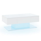 Living Room Deluxe Furniture Set-Accent Chair+Modular L-Shaped Sectional Sofa+LED Coffee Table