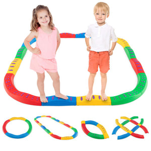 Colorful Kids Wavy Balance Beam with Textured Surface and Non-slip Foot Pads-Multicolor