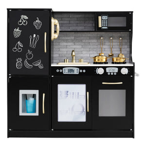 Toddler Pretend Play Kitchen for Boys and Girls 3-6 Years Old-Black