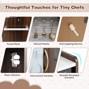 Toddler Pretend Play Kitchen for Boys and Girls 3-6 Years Old-Black