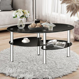 Modern Accent Chair & Tempered Glass Oval Side Coffee Table Set