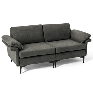Modern Fabric Sofa and Accent Chair with 2 Side Table for Living Room