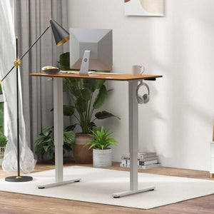 Compact Standing Desk and Executive Chair Set with Memory Heights