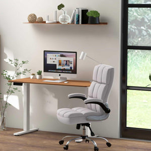 Compact Standing Desk and Executive Chair Set with Memory Heights