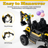 24V Ride On Excavator 4WD 2-Seater with Remote Control and Digging Arm-Yellow
