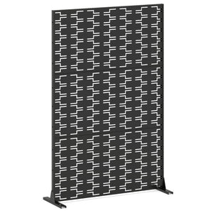 Metal Privacy Screen 72 x 48 Inch Freestanding Fence Panel Indoor Outdoor-Black