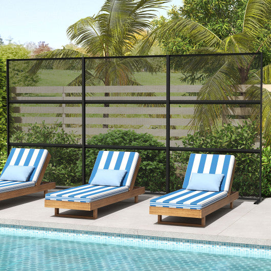 Metal Privacy Screen with Expansion Bolts and Connection Screws-Black