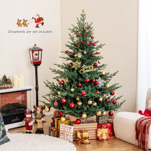 Artificial Christmas Tree with Branch Tips and Warm White LED Lights-6 Feet