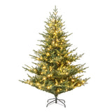Artificial Christmas Tree with Branch Tips and Warm White LED Lights-6 Feet