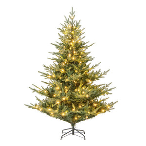 Artificial Christmas Tree with Branch Tips and Warm White LED Lights-6 Feet