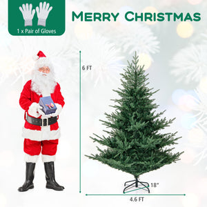 Artificial Christmas Tree with Branch Tips and Warm White LED Lights-6 Feet