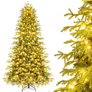 Artificial Christmas Tree with LED Lights and PVC Mixed Branch Tips-8 Feet