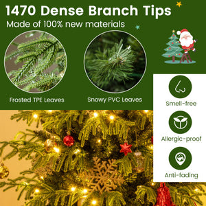 Artificial Christmas Tree with Branch Tips and Warm White LED Lights-6 Feet