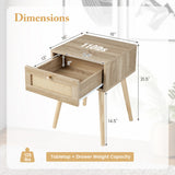 Modern 3-Piece Bedroom Furniture Set with Upholstered Queen Bed  2 Rattan Nightstands and 3-Globe Floor Lamp