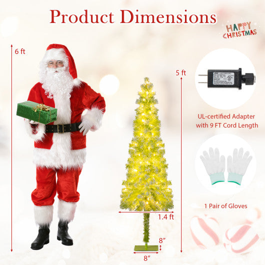 5/6/7 FT Whimsical Christmas Tree with Bendable Top and 216/290/366 Branch-5 FT