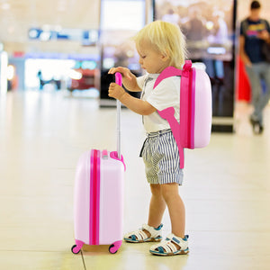 2 Pieces Kids Carry-on Luggage Set with 12 Inch Backpack-Navy