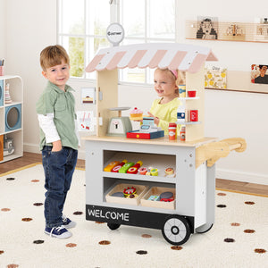 Toy Cart Play Set with POS Machine and Lovely Scale-Grey
