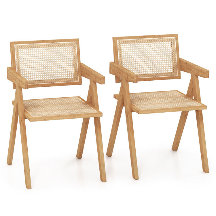 Kitchen Dining Set with Extendable Table  2 Rattan Accent Chairs and Kitchen Cabinet