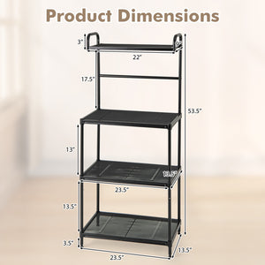 Kitchen Organization with 4-Tier Kitchen Microwave Storage Rack and Trash Can