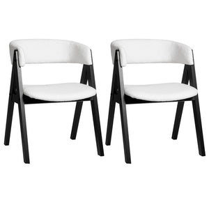 3-Piece Mid-Century Dining Set with 36” Round Pedestal Table and 2 Sherpa Upholstered Chairs