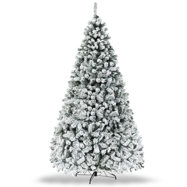 Ultimate Holiday DÃ©cor Suite: Pre-Lit Snow Flocked Christmas Tree & 50" Recessed Electric Fireplace Set