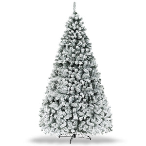 Ultimate Holiday DÃ©cor Suite: Pre-Lit Snow Flocked Christmas Tree & 50" Recessed Electric Fireplace Set