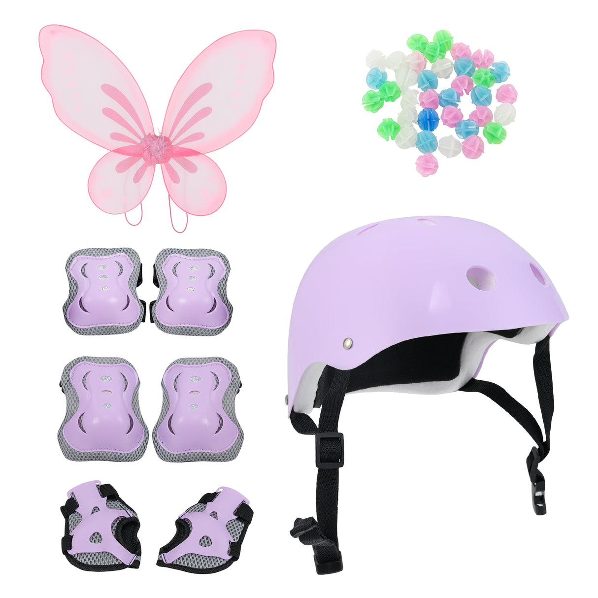 20 Inch Kids Bike with Helmet Protective Set Purple