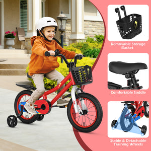 14 Inch Kids Bike Red with Pink Helmet Protective Set