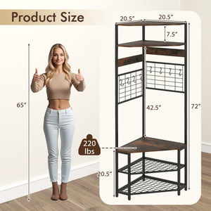 Entryway Set with 44 Inch Console Table 5-Tier Corner Hall Tree and Waiting Room Bench